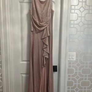 Betsy & Adam Serene Long Galaxy Glitter Dress